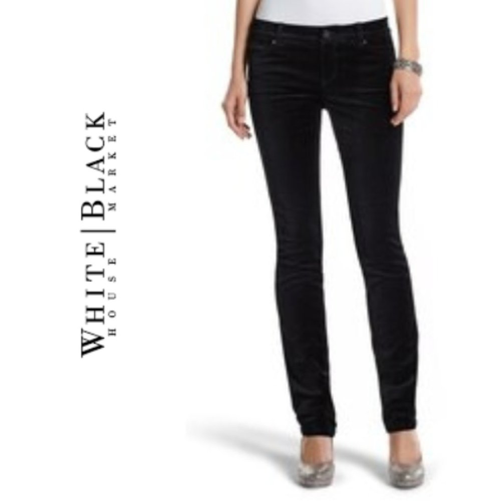 WHBM The Mod Noir Sparkle Velvet Pant SIZE 2